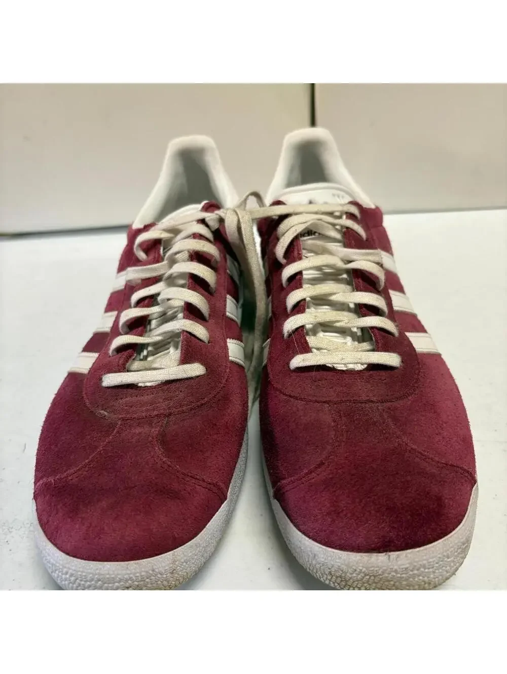 Adidas Gazelle Burgundy Suede Mens Size 13 Maroon White B41645 Low Top Sneakers